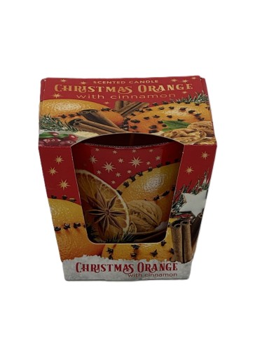 ŚWIECA ZAPACHOWA W SZKLE  CHRISTMAS ORANGE CINNAMON  115 G  / 1 szt.