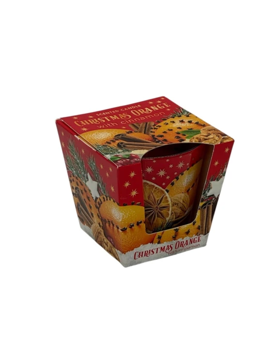 ŚWIECA ZAPACHOWA W SZKLE  CHRISTMAS ORANGE CINNAMON  115 G  / 1 szt.