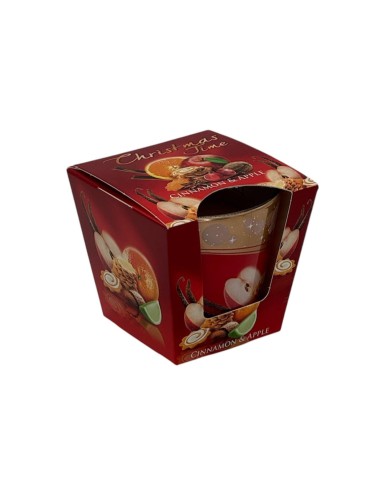 ŚWIECA ZAPACHOWA W SZKLE  CHRISTMAS TIME CINNAMON & APPLE  115 G  / 1 szt.