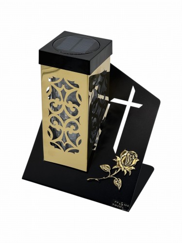 ZNICZ SOLARNY LATARNIA PARIS D RÓŻA ZŁOTA VPD - 2 Z  / 1