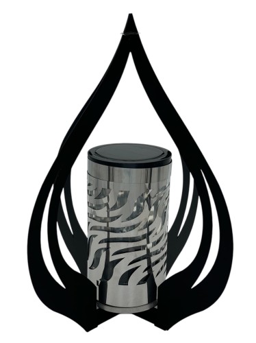 ZNICZ SOLARNY LATARNIA PŁOMIEŃ C CZARNO SREBRNY VRC - 1 S  / 1