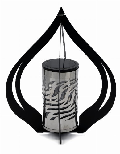 ZNICZ SOLARNY LATARNIA PŁOMIEŃ C CZARNO SREBRNY VRC - 1 S  / 1