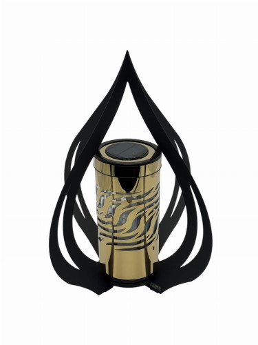 ZNICZ SOLARNY LATARNIA PŁOMIEŃ C CZARNO ZŁOTY VRC - 2 Z  / 1