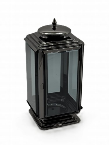 ZNICZ METALOWA LATARNIA SZKLANA LS-1  PARIS I  CZARNA  / 1