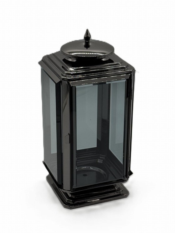 ZNICZ METALOWA LATARNIA SZKLANA LS-1  PARIS I  CZARNA  / 1