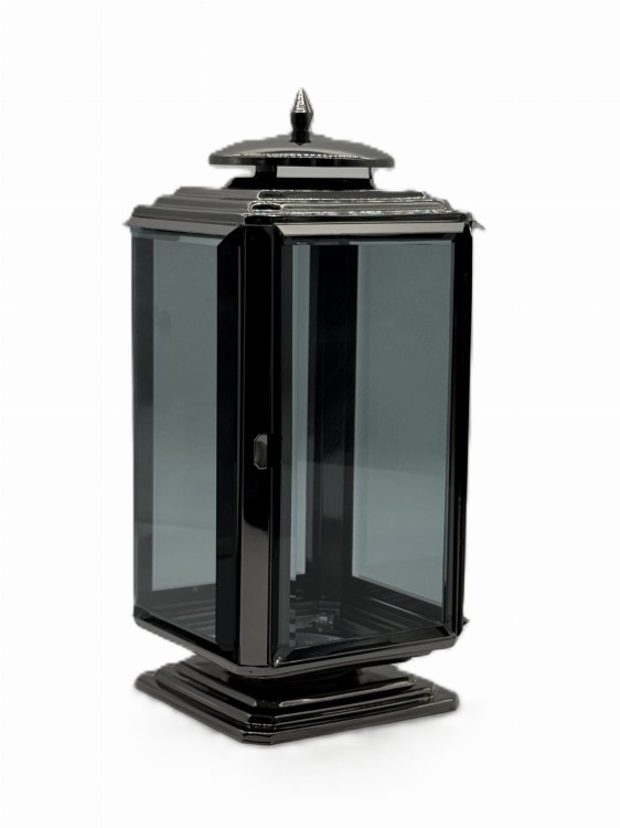 ZNICZ METALOWA LATARNIA SZKLANA LS-1  PARIS I  CZARNA  / 1