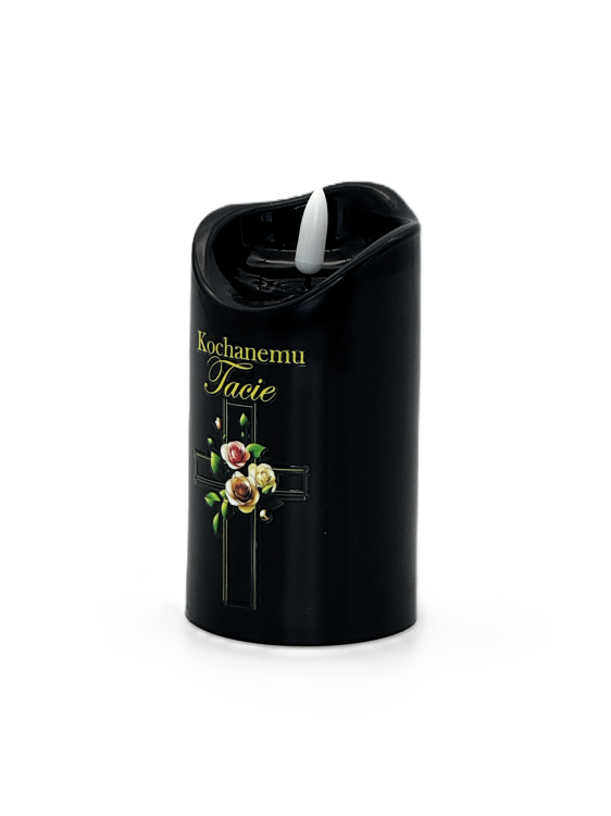 ŚWIECA LED 4/24/WAX KOCHANEMU TACIE  CZARNA