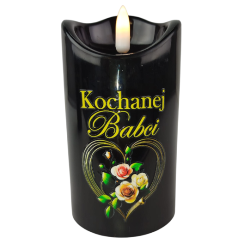 ŚWIECA LED 4/24/WAX KOCHANEJ BABCI  CZARNA