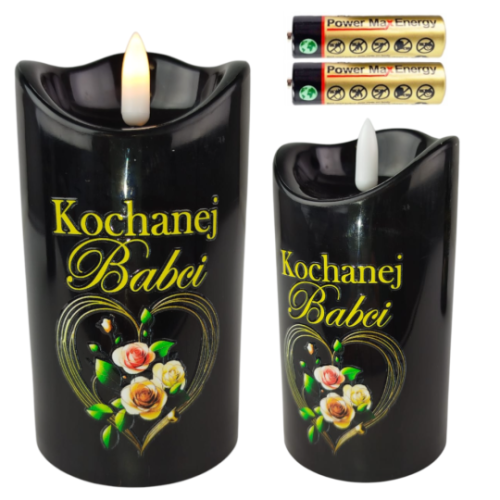 ŚWIECA LED 4/24/WAX KOCHANEJ BABCI  CZARNA
