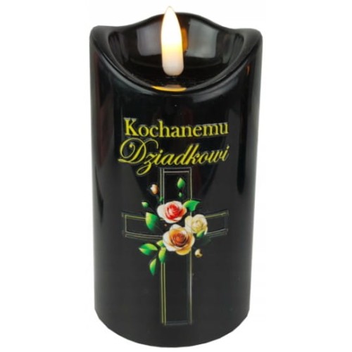 ŚWIECA LED 4/24/WAX KOCHANEMU DZIADKOWI  CZARNA