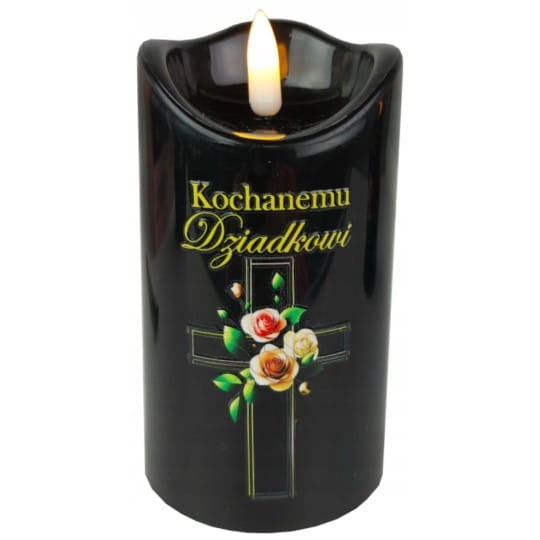 ŚWIECA LED 4/24/WAX KOCHANEMU DZIADKOWI  CZARNA