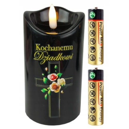 ŚWIECA LED 4/24/WAX KOCHANEMU DZIADKOWI  CZARNA