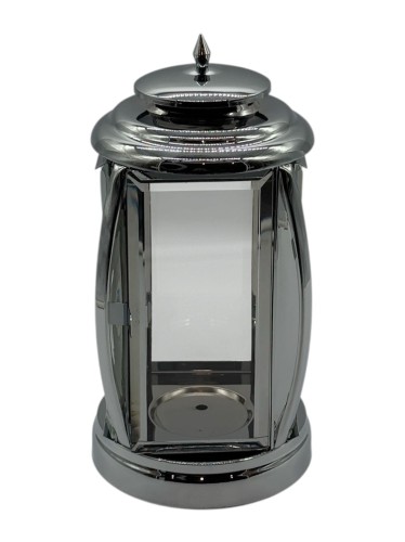 ZNICZ METALOWA LATARNIA SZKLANA LS-1  PARIS IV  SREBRNA