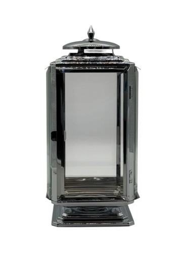 ZNICZ METALOWA LATARNIA SZKLANA LS-1  PARIS I  SREBRNA