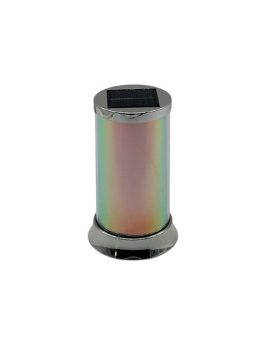 ZNICZ SOLARNY LED S-83  TĘCZOWY SREBRNY