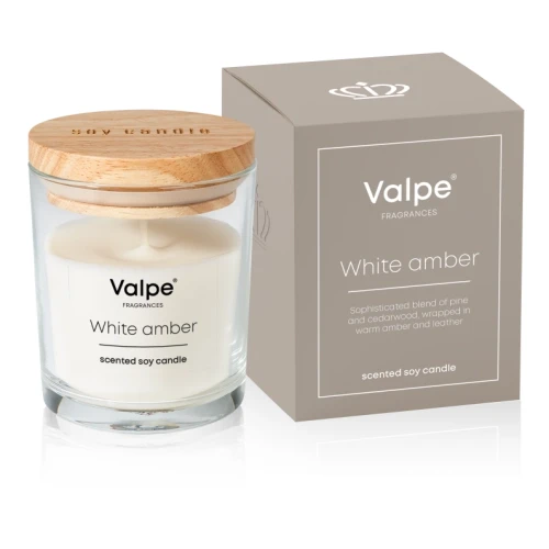 ŚWIECA SOJOWA ZAPACHOWA W SZKLE  VC-006-459  BIAŁY BURSZTYN