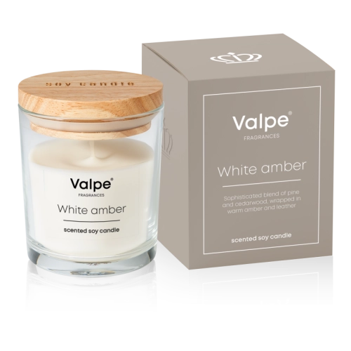 ŚWIECA SOJOWA ZAPACHOWA W SZKLE  VC-006-459  BIAŁY BURSZTYN