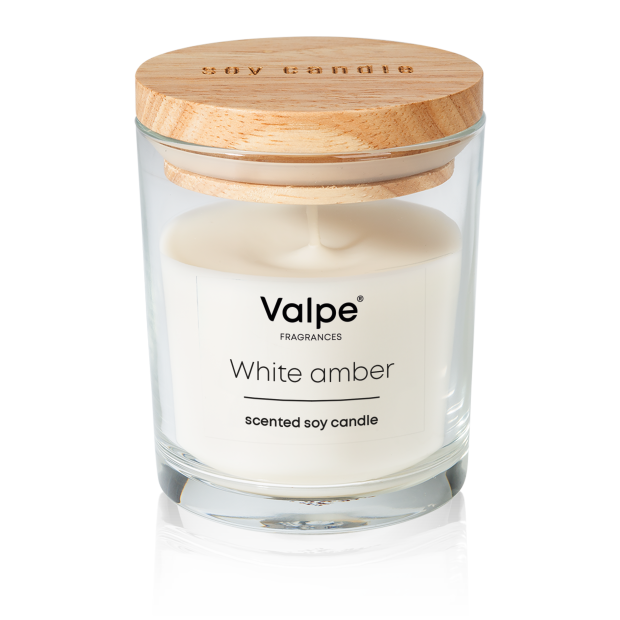 ŚWIECA SOJOWA ZAPACHOWA W SZKLE  VC-006-459  BIAŁY BURSZTYN