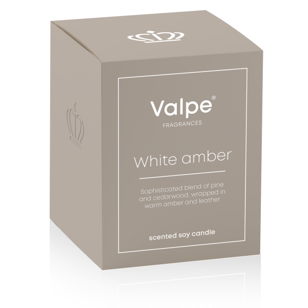 ŚWIECA SOJOWA ZAPACHOWA W SZKLE  VC-006-459  BIAŁY BURSZTYN