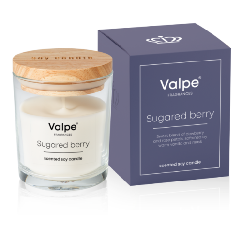 ŚWIECA SOJOWA ZAPACHOWA W SZKLE  VC-006-503  SŁODKA JEŻYNA