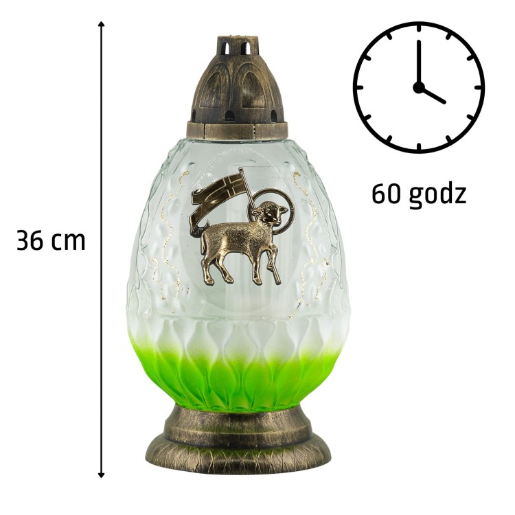 ZNICZ WIELKANOCNY ZIELONY  J - 04 APLIKACJA BARANEK