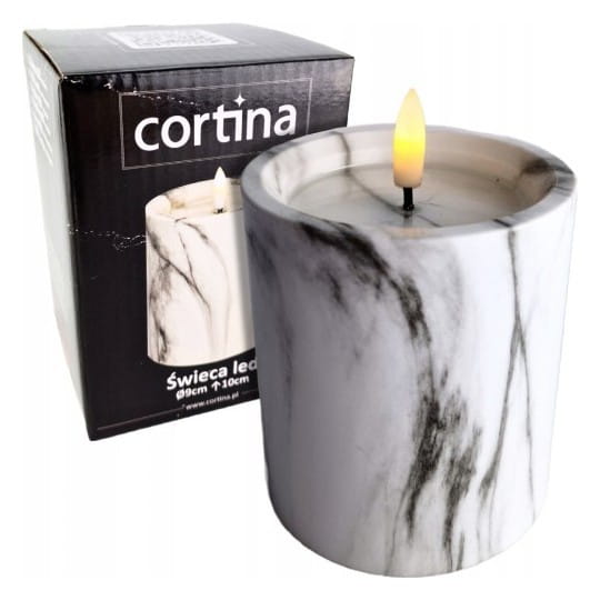 ŚWIECA LED 4/23/NWH - EFEKT MARMURU SZARY  / 1