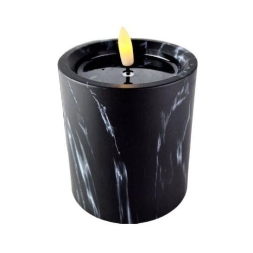 ŚWIECA LED 4/23/NWH - EFEKT MARMURU CZARNY  / 1