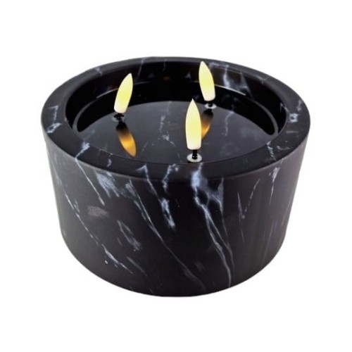 ŚWIECA LED 8/23/NWH - EFEKT MARMURU CZARNY  / 1
