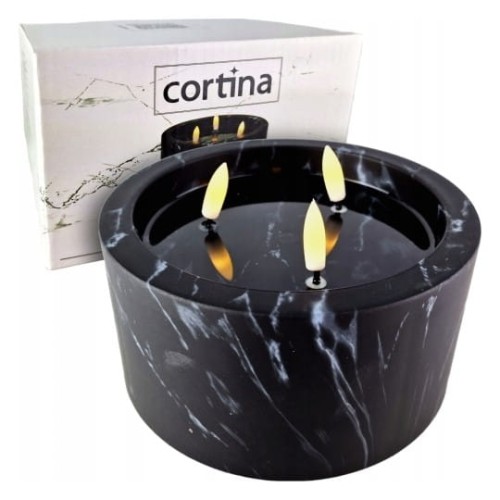 ŚWIECA LED 8/23/NWH - EFEKT MARMURU CZARNY  / 1