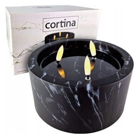 ŚWIECA LED 8/23/NWH - EFEKT MARMURU CZARNY  / 1