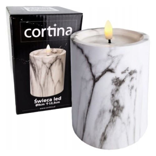 ŚWIECA LED 5/23/NWH - EFEKT MARMURU SZARY  / 1