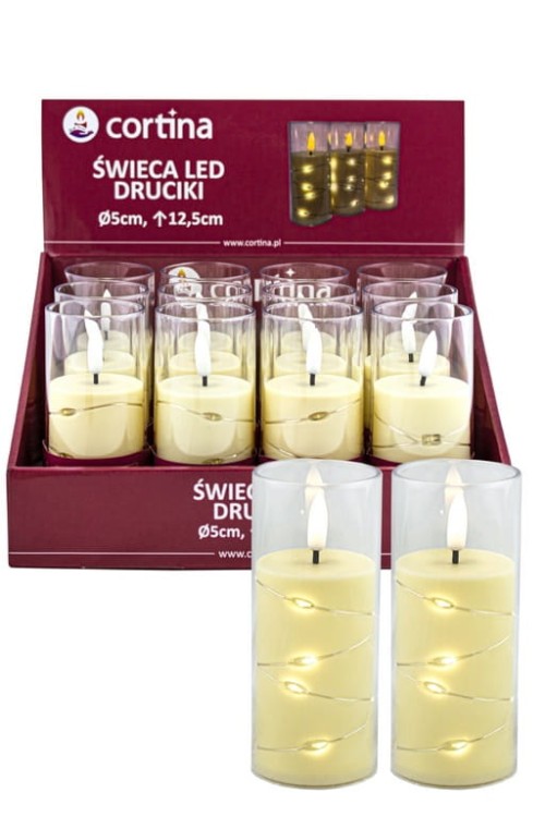 ŚWIECA W TUBIE  11/24/JFN Z DRUCIKIEM LED 15 CM  / 1