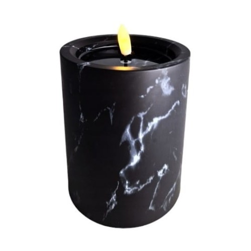 ŚWIECA LED 5/23/NWH - EFEKT MARMURU CZARNY  / 1