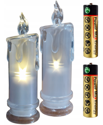 ŚWIECA LED 7/23/SLC AKRYLOWA HOLO 18 CM  ZIMNY BIAŁY