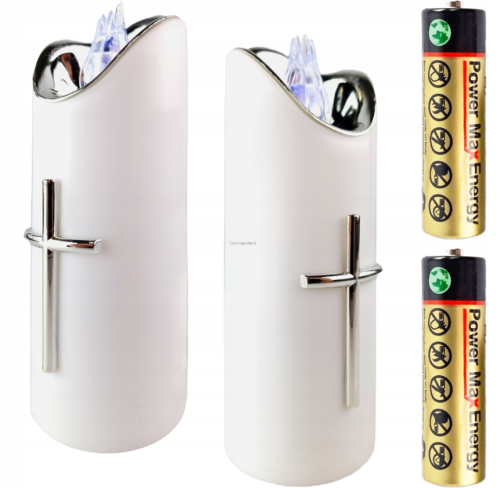 ŚWIECA LED 2/23/LUX RICO BIAŁY+SREBRNY+BIAŁY