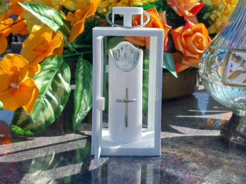 ŚWIECA LED 2/23/LUX RICO BIAŁY+SREBRNY+BIAŁY