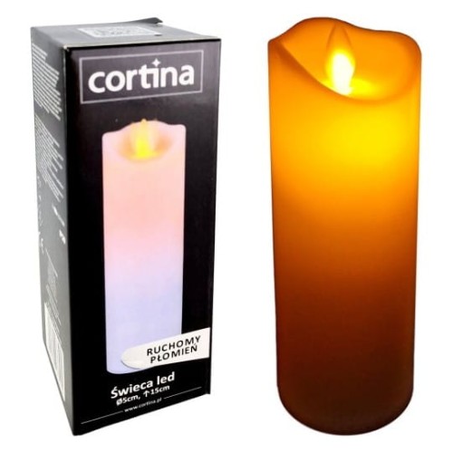 ŚWIECA LED 12/23/WAX  RUCHOMY PŁOMIEŃ - BIAŁA