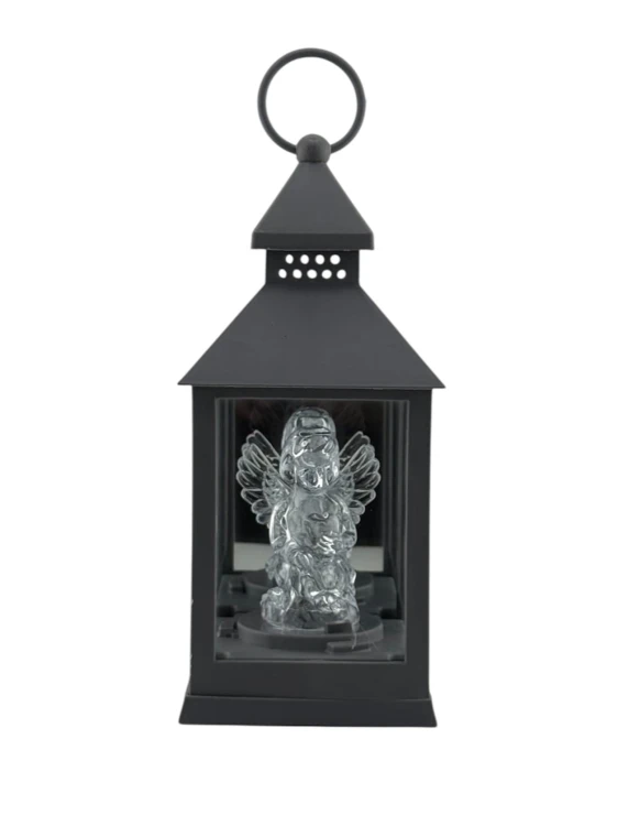 LATARENKA LED 8/18/YZE LUSTRO Z ANIOŁEM 23,5 CM - SZARA