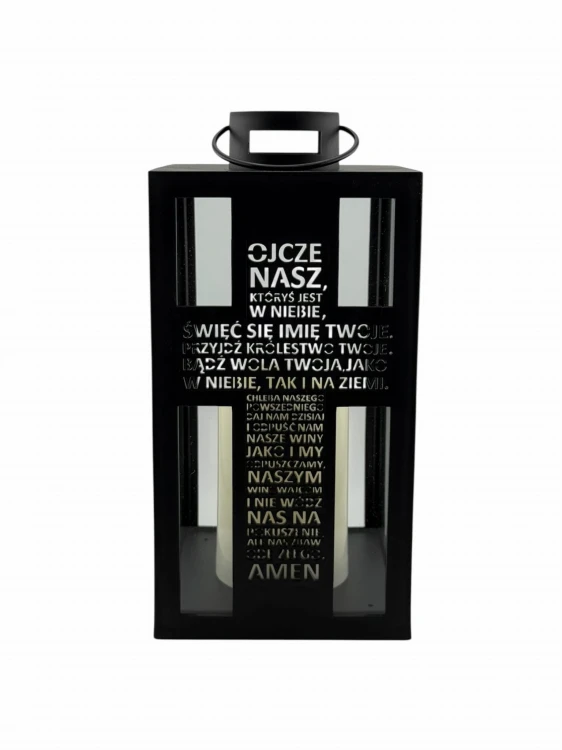 LATARENKA LED 10/24/YZE OJCZE NASZ 27 CM - CZARNA