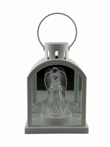 LATARENKA LED 11/24/YZE KOPUŁKA LUSTRO Z ANIOŁEM 18 CM - BIAŁA