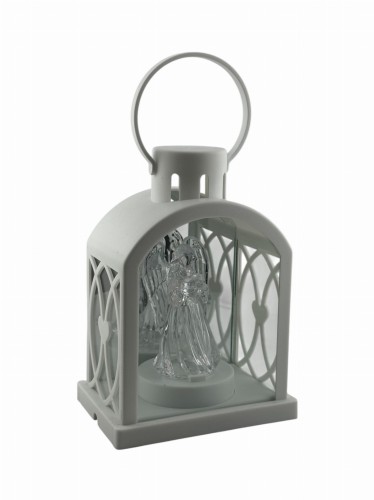 LATARENKA LED 11/24/YZE KOPUŁKA LUSTRO Z ANIOŁEM 18 CM - BIAŁA