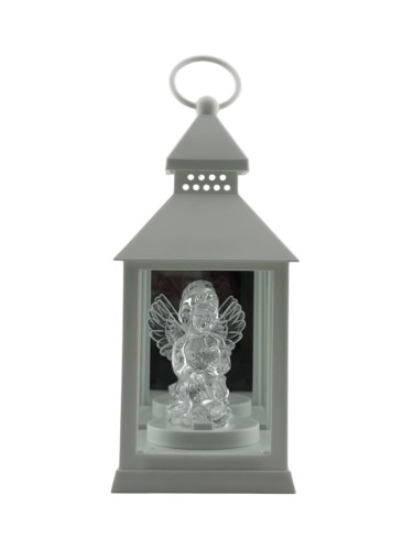 LATARENKA LED 8/18/YZE LUSTRO Z ANIOŁEM 23,5 CM - BIAŁA