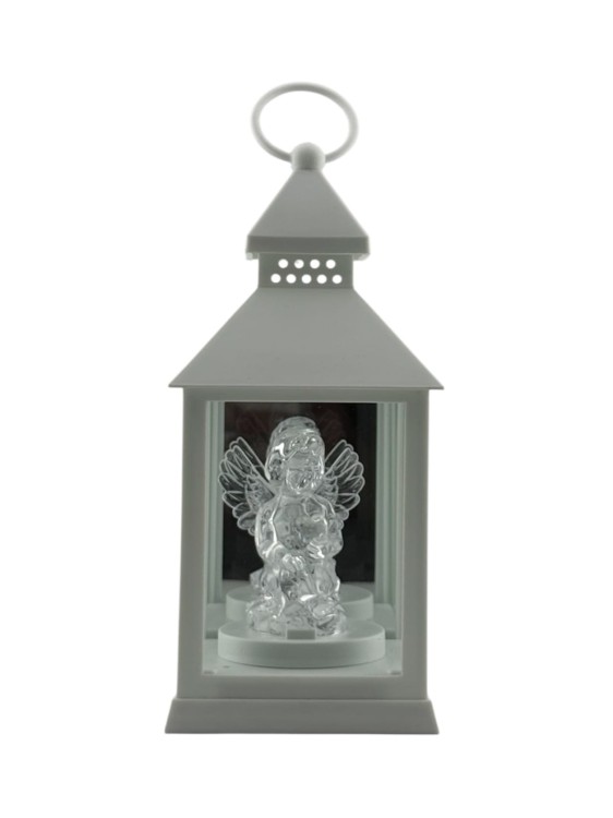 LATARENKA LED 8/18/YZE LUSTRO Z ANIOŁEM 23,5 CM - BIAŁA