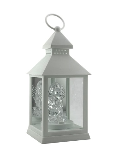 LATARENKA LED 8/18/YZE LUSTRO Z ANIOŁEM 23,5 CM - BIAŁA