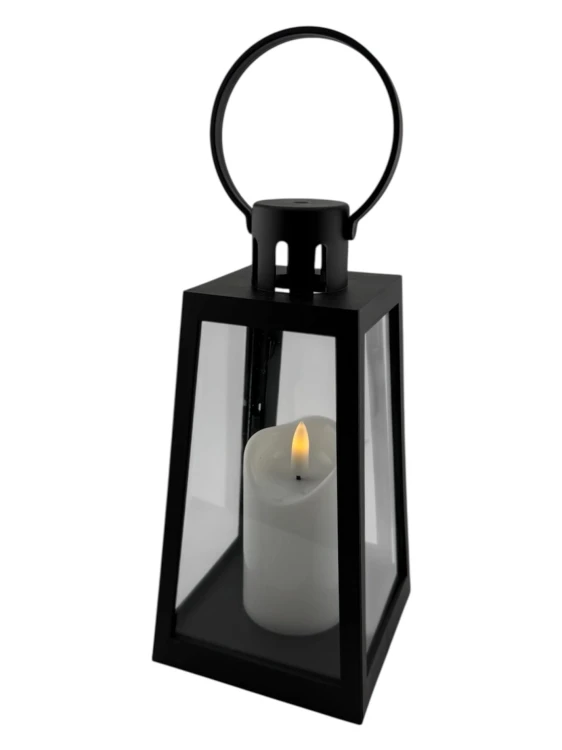 LATARENKA LED 16/22/LGS PUSTA Z DRZWICZKAMI STOŻEK 21 CM - CZARNA