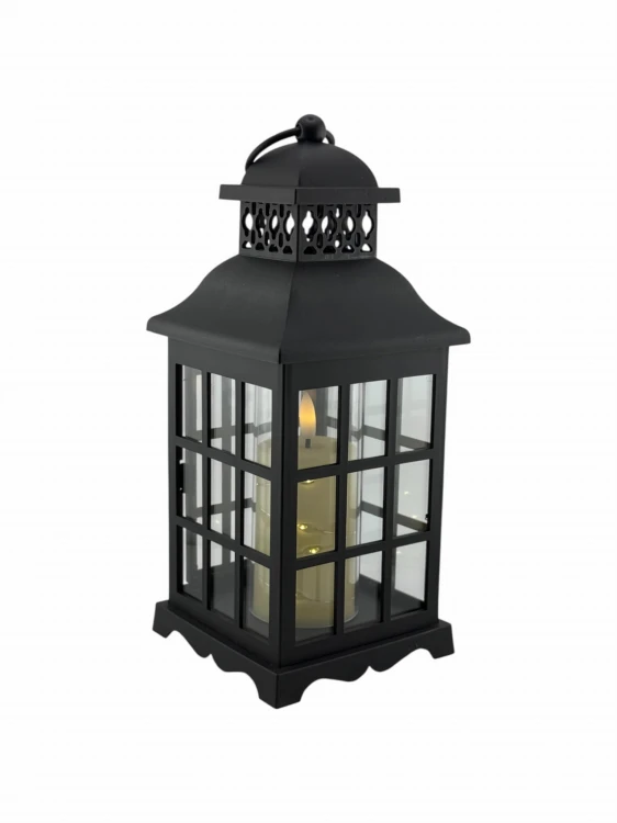 LATARENKA LED 9/23/YZE PUSTA Z DRZWICZKAMI KRATKA 26 CM - CZARNA