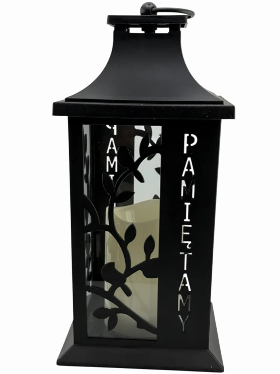 LATARENKA LED 1/24/YZE Z NAPISEM PAMIĘTAMY 30 CM - CZARNA