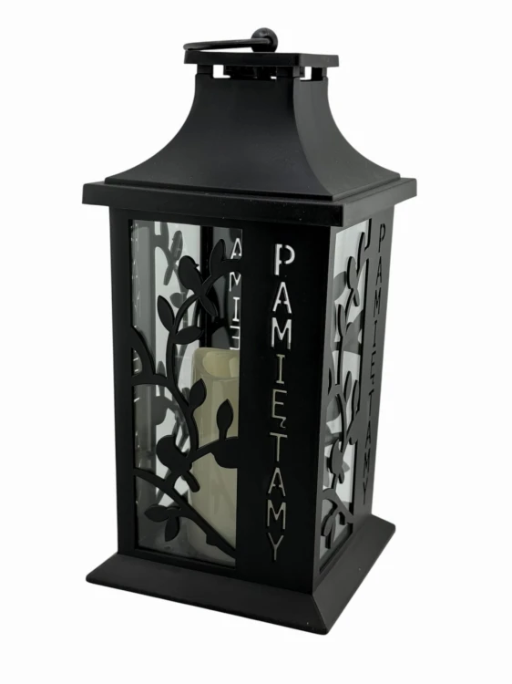 LATARENKA LED 1/24/YZE Z NAPISEM PAMIĘTAMY 30 CM - CZARNA