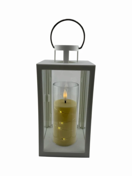 LATARENKA LED 6/23/YZE PUSTA Z DRZWICZKAMI PROSTOKĄT 21 CM - BIAŁA