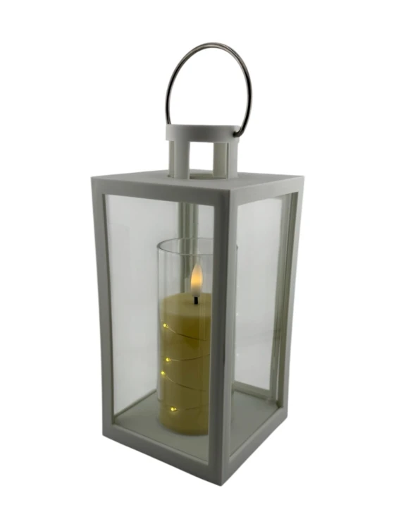 LATARENKA LED 6/23/YZE PUSTA Z DRZWICZKAMI PROSTOKĄT 21 CM - BIAŁA